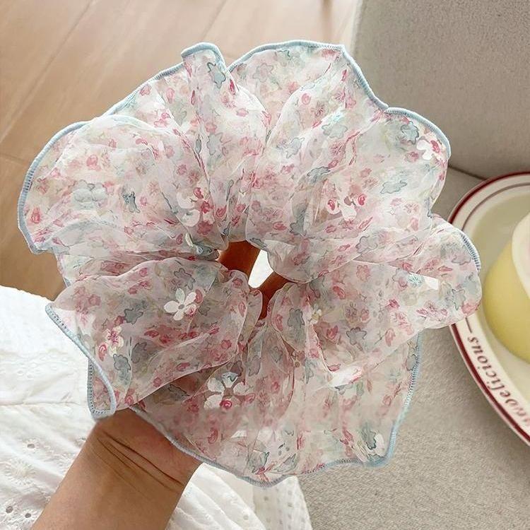 

Тканевая сетчатая пряжа цветок цветочный резинка для волос в виде толстой кишки маленький свежий модный универсальный темперамент легкая роскошь высокое чувство изысканные волосы