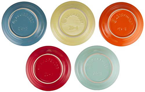 Le Creuset Mini Round Plates, Rainbow Design, Heat-Resistant, Cold-Resistant, Microwave- and Oven-Safe, Pack of 5, Oven-Safe, Bakeware [Official Japan