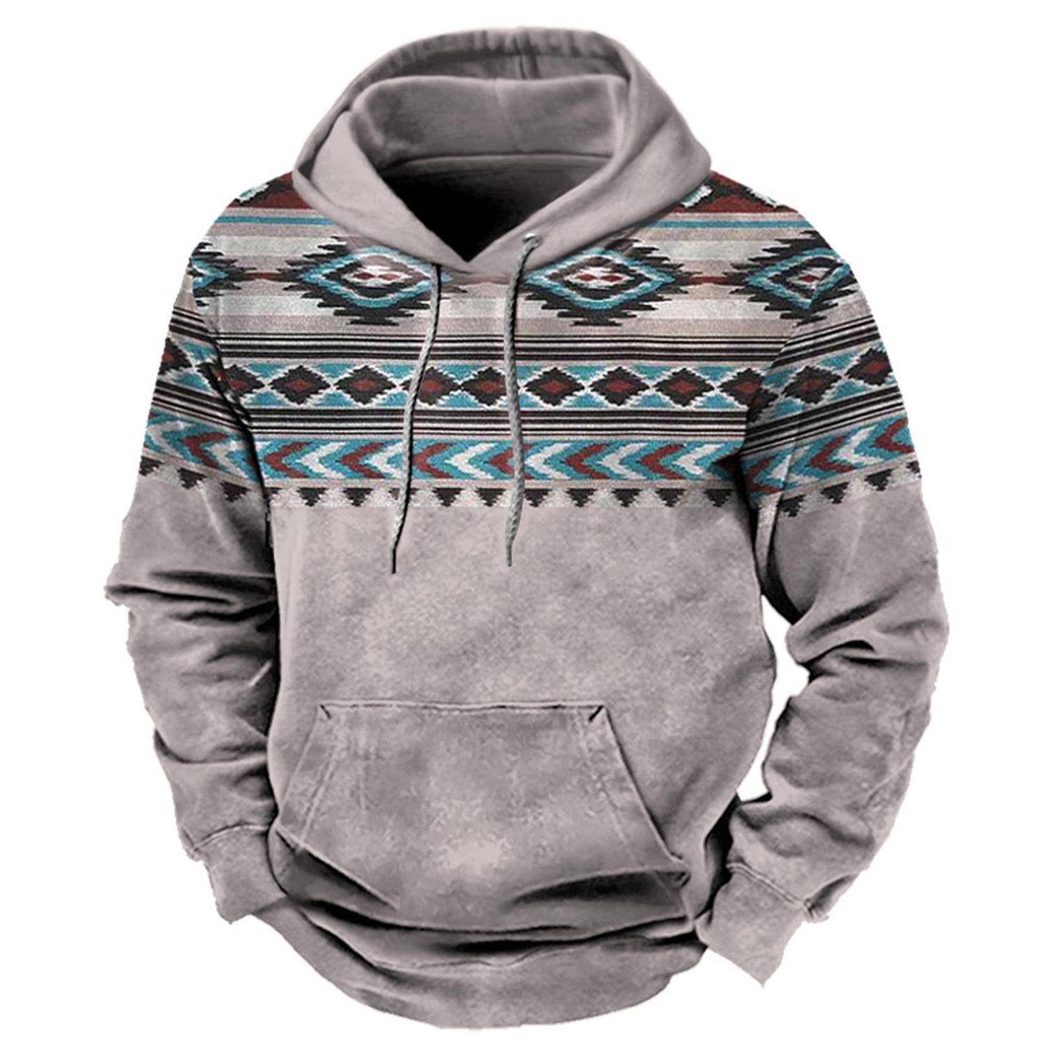 Men s 3D Print Hooded Sweatshirt with Drawstring and Pocket 5XL