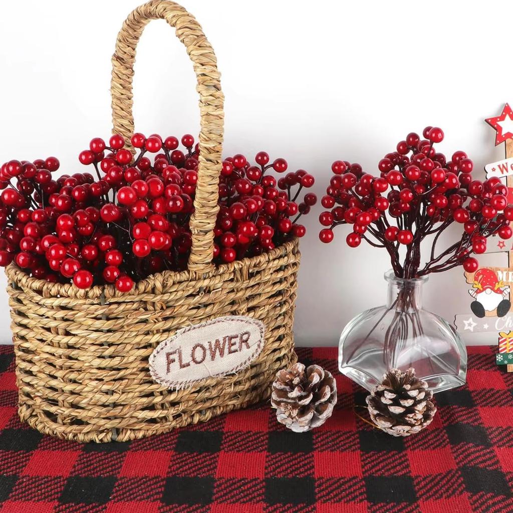 Artificial Flowerplant Holly Little Red Fruit Wholesale New Year Christmas Home vase livingroom Wedding Holiday Party diy Decor