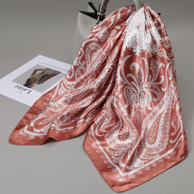90 Square Scarves, Silk Scarves, Women's New Spring and Summer High-end Sense Versatile, Thin Scarves, Shawls Outside