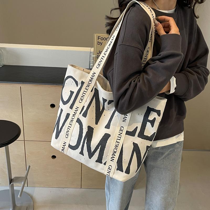 Tote Mommy Canvas Tasche Neuer Alphabet-Druck Einfache Umhängetasche Trendig