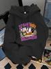 Unisex Fall Autumn Halloween Cute Pumpkin Trick Or Treat Print Kangaroo Pocket Graphic Hoodie Hooded Sweatshirt Print Casual Top