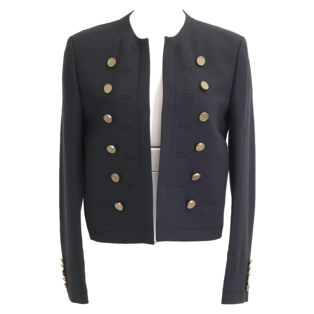 Saint Laurent Paris [Excellent Condition/Domestically Authorized] 321520 Eddie Era Gold Button Napoleon Jacket 38 blackUsed