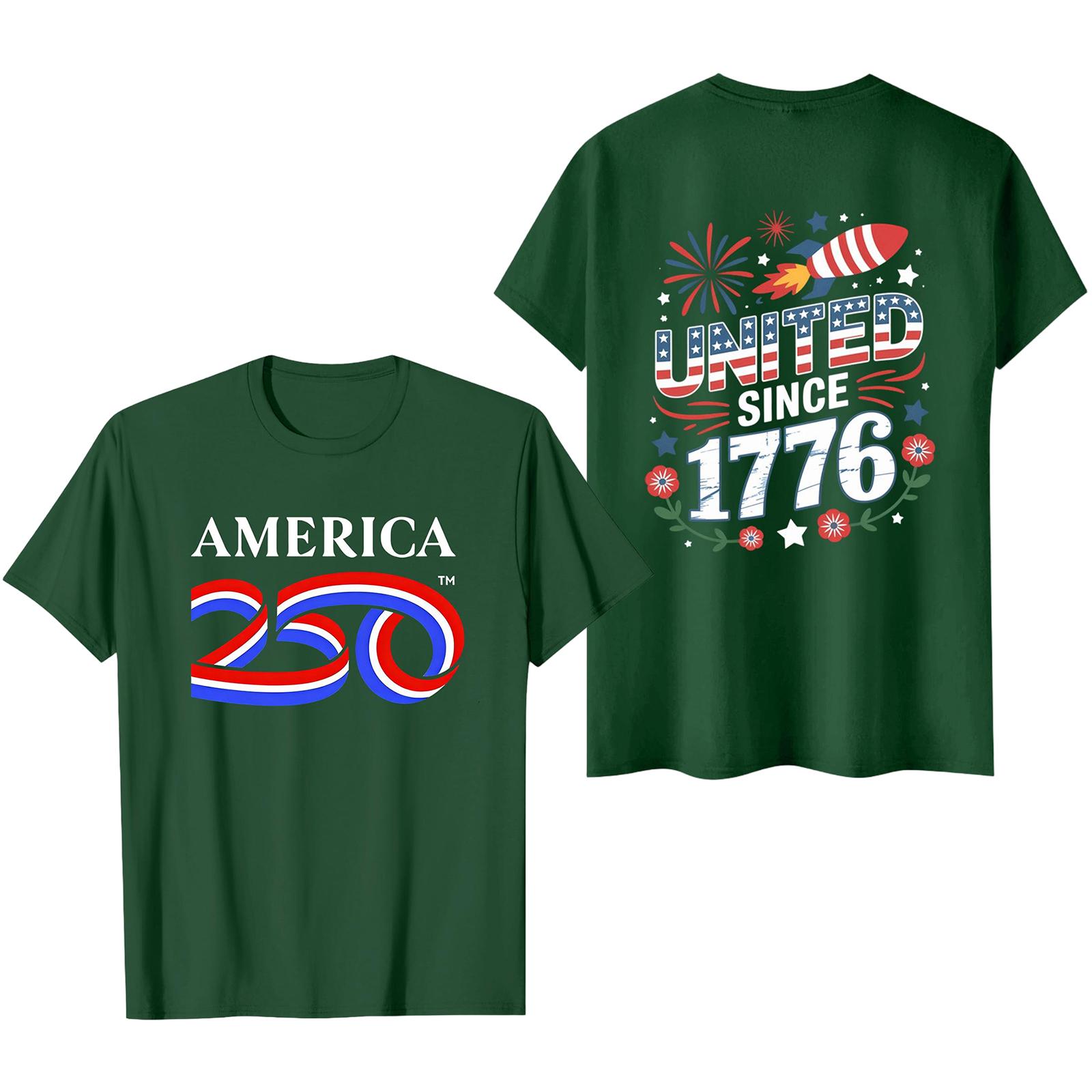 USA Anniversary Men s Casual Letter Print Short-Sleeve T-Shirt L чёрный