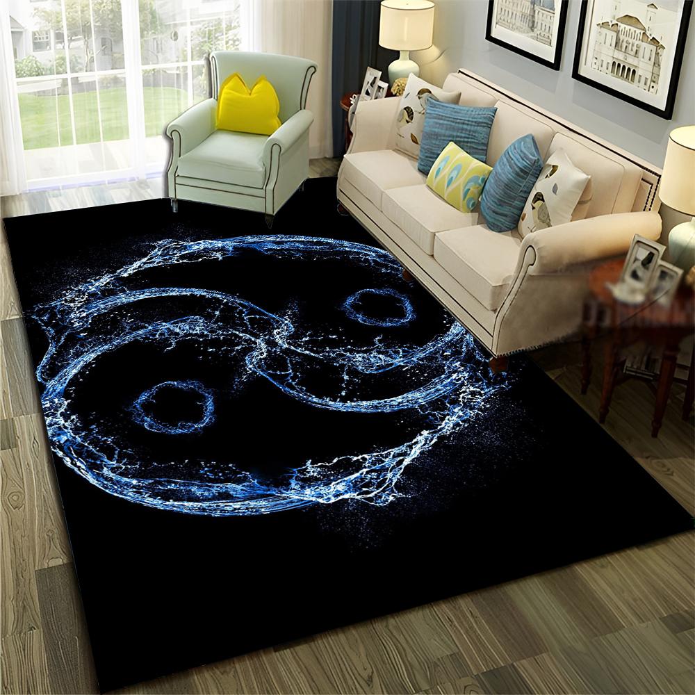 Chinese 3D Tai Chi Bagua Yin Yang  Carpet Rug for Home Living Room Bedroom Sofa Doormat Decor,Child Area Rug Non-slip Floor Mat