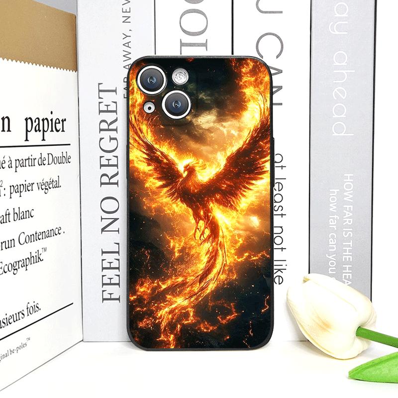 Luxury Phoenix Fire Feather Pattern Phone Case for iPhone 17 16 12 11 14 Plus 13 14 15 Pro Max 12 13 Mini X XS MAX XR Soft Cover