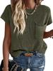 Womens Short Sleeve Ribbed Knit Pullover Crew Neck Summer Sweater Top
