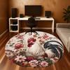 1PC rooster flowers Office Round Area Rug, Under Office Chairs Bedroom Living Room Home Decor, Carpet for Office -1110030
