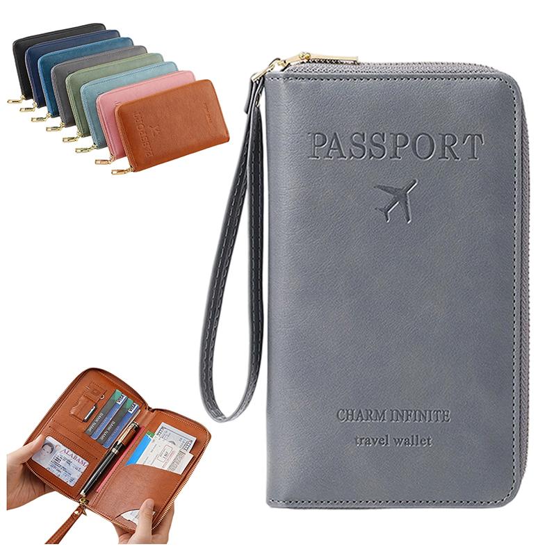Multi-Functional Rfid Passport Wallet Rfid Passport Holder For Wallet Essential Travel Anti-Theft Wallet Storage Case Anti-Theft