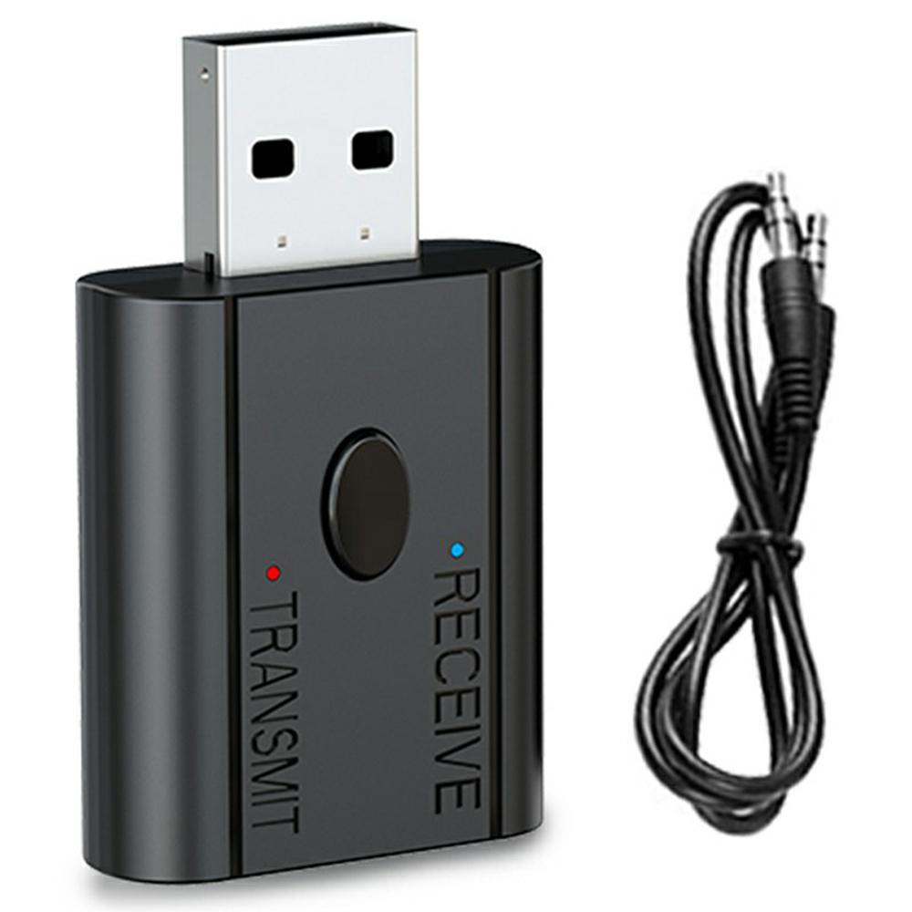 

W12 2 In 1 Bluetooth-compatible 5.3 Car Audio Transmitter Receiver AUX Adapter USB Dongle A