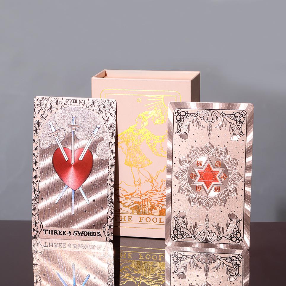 Genuine Weite Gold Foil PET Tarot Deck - Full Set Printed Tarot Board Game Cards