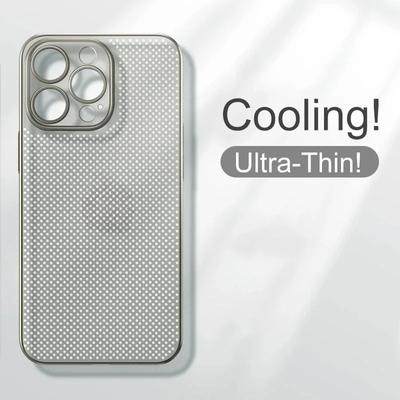 Luxury Heat Dissipation Breathable Cooling Case For IPhone 15 14 13 12 11 Pro Max Mesh Hollow Ultra Thin Plain Color Cover
