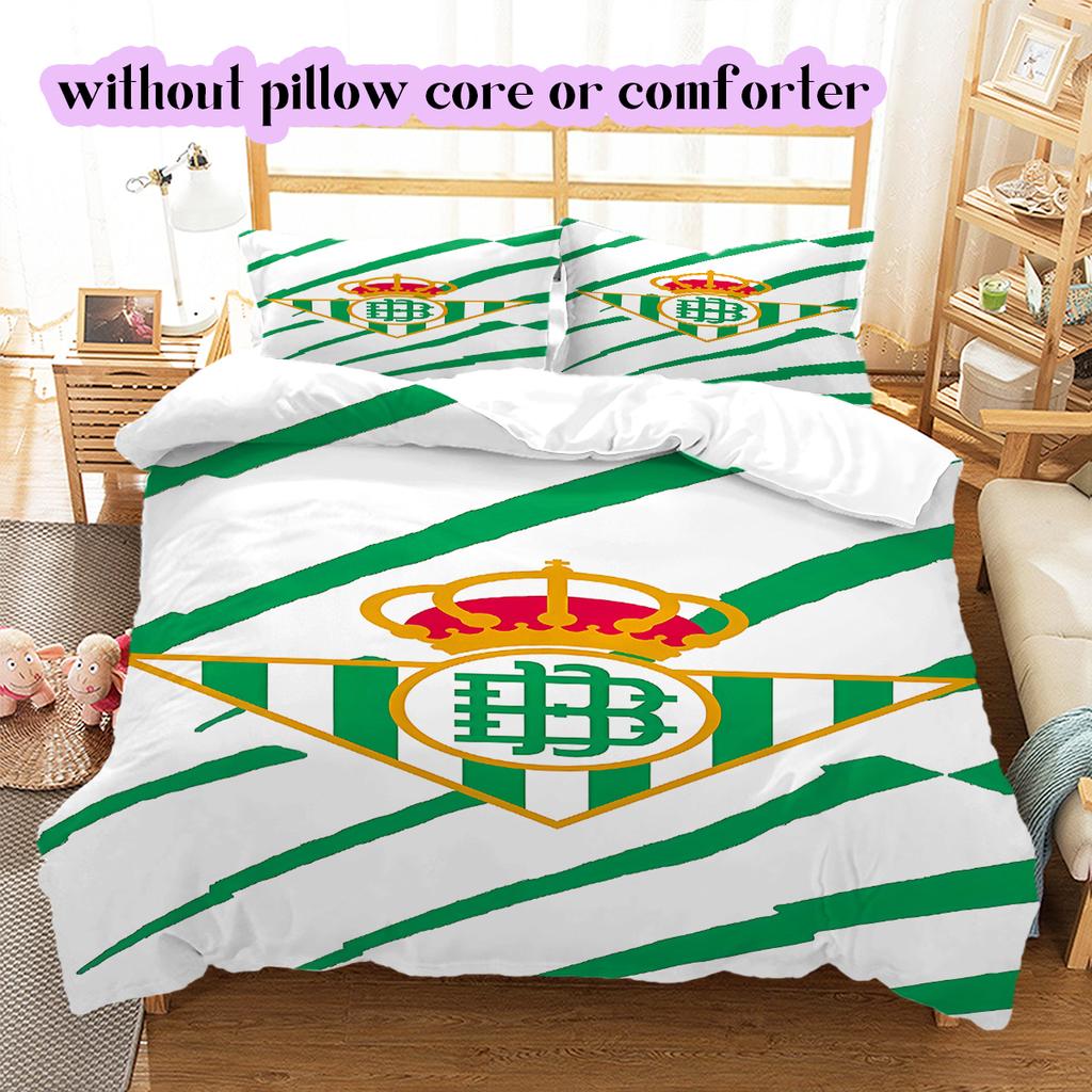 Team football Pattern Bedding Quilt Set Quilt Cover Pillowcase Home Decoration Birthday Gift (1 * duvet cover + 2 * pillowcase, without core)