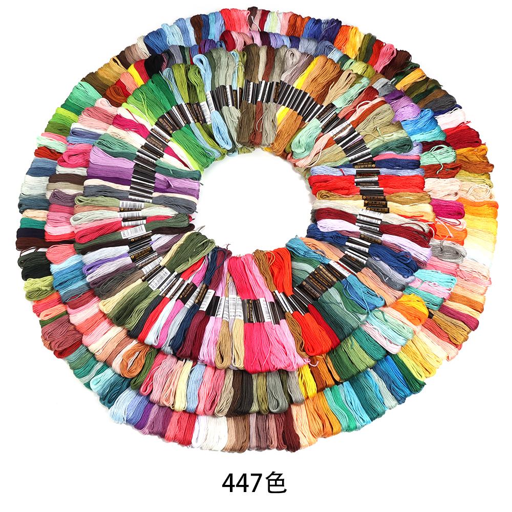 12-447 stuks/partij Gemengde Kleuren Borduur garens Polyester Kruissteek Garens Voor Handbreien Handwerk Naaiben Benodigdheden Groothandel
