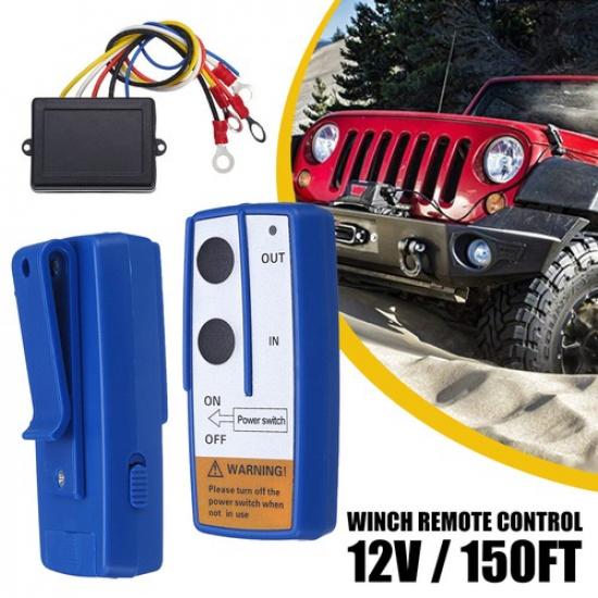 Wireless Winch Remote Control 12V Kit Receiver 150ft Twin Handset Switch Easy US