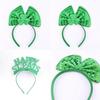 St. Patricks Day Hair Band Bow Tie Shamrock Green Irish Headband Girl Party Gift