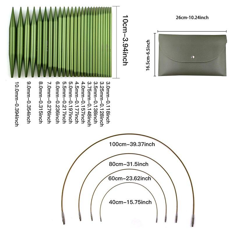 Aluminum Circular Knitting Needles Set Interchangeable 13 Pairs Of 4 Inch Alumina Needles