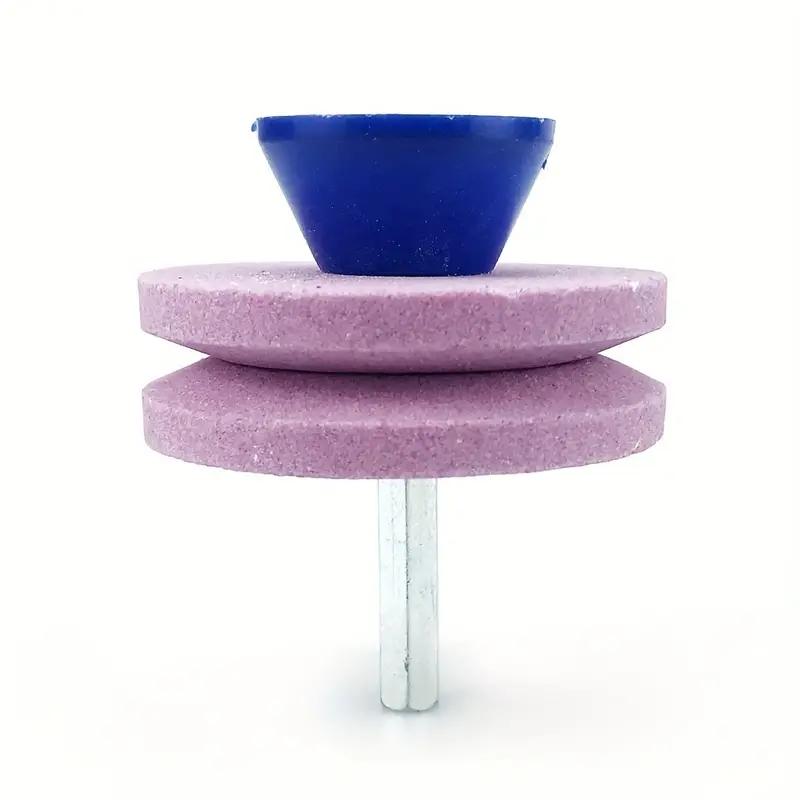 56MM Rasenmäherschärfer Vierschicht-Schleifstein Rasenmähermesserschärfer Doppelschleifbohrer Universalschleifbohrer schneidet