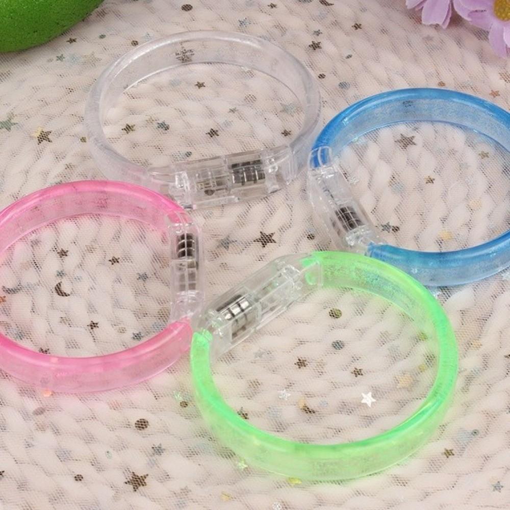 10 Pieces Glow in The Dark LED Glow Bracelets High Transparency Neon Light Luminous Wristbands Persistent Glow Plastic