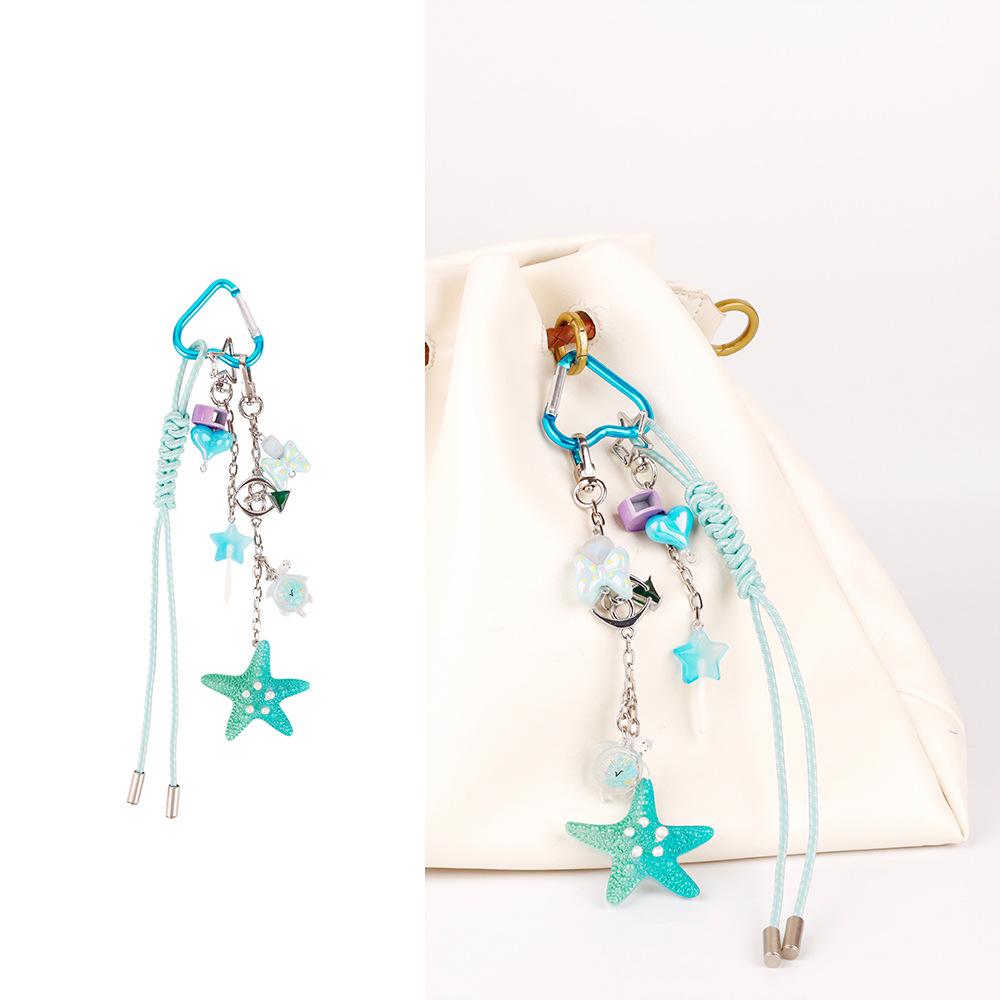 New starfish chain bag pendant fashionable ocean series ins fresh and sweet wind keychain pendant