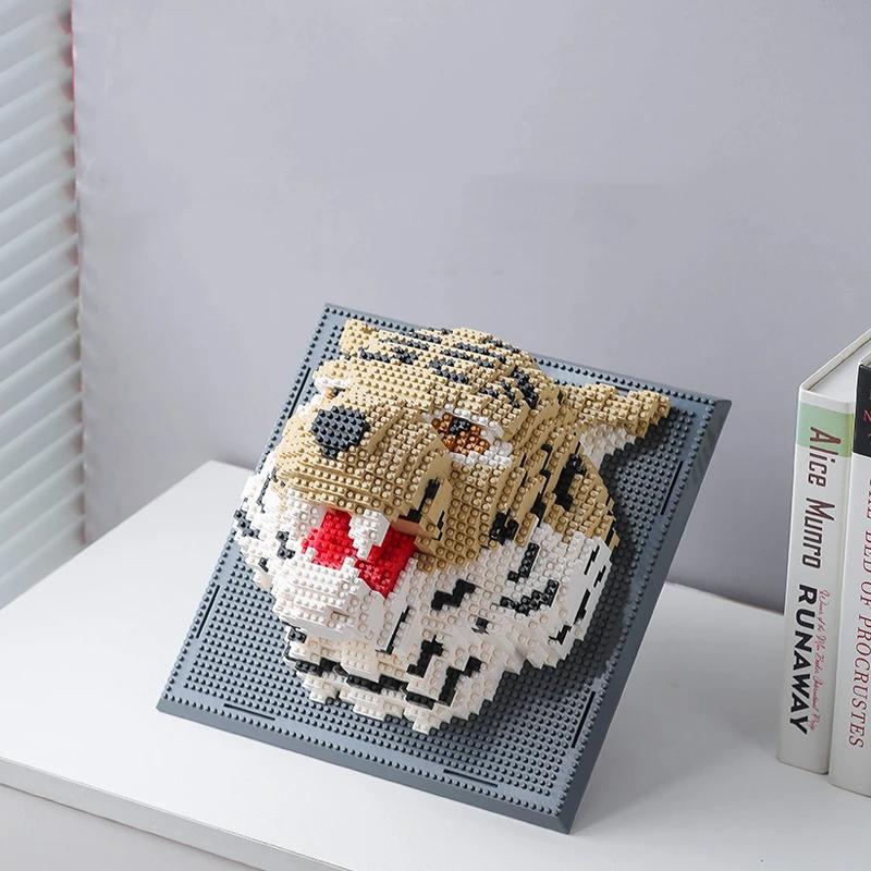 Non-Toxic 3D Animal Building Blocks Elephant Tiger Chinese Dragon Diy Murals Decoration Ornaments Bricks Tiger Puzzle Toys Base Kids Adult