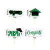 16pcs Glitter Graduation Cupcake Toppers Class of 2025 Congrats Grad Cap Diploma Cupcake Picks for Graduation Party Decorations