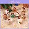 Resin Animal Christmas Figurine Set Santa Claus Tree Decor Kids Birthday Gift