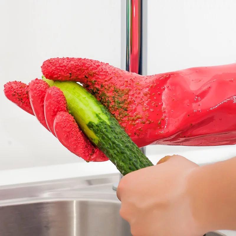 Schnell schälende Kartoffelreinigungshandschuhe Schälen Gemüse Fruchthaut Schaben Fischschuppen Latexhandschuh Arbeitshandschuhe Küchenzubehör
