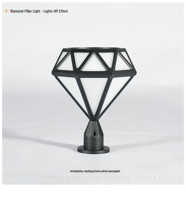Super Bright LED Diamond Post Cap Light - Waterproof Outdoor Garden & Courtyard Lamp