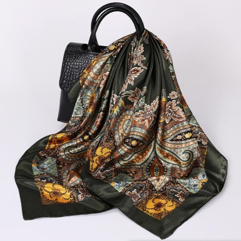 Luxury Headscarf European Classic Hijab And American Womens Trendy Versatile Scarf Soft Neckerchief Hair Scarves For Ladies