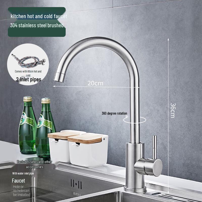 Xuanyong Black Stainless Steel Kitchen Sink Faucet