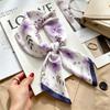 Autumn and winter Maillard cashew square scarf silk scarf women's shirt versatile neck small scarf tied hair decorative scarf