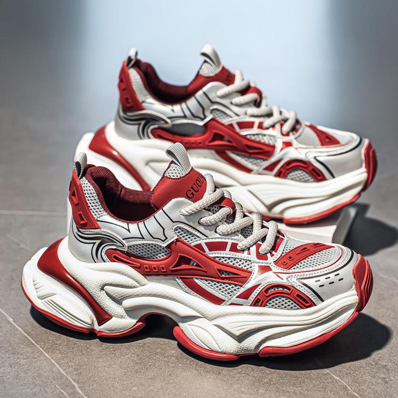 2 Spring and Autumn men's trendy shoes, street breathable dad shoes, student sports and leisure running