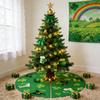 Double-Sided 36in/91.44cm Tree Skirt - -Themed Decor (Phrase & Patterns), Tie Closure, Ideal For Christmas/Seasonal Home Decor, Festive Tree Base Cov