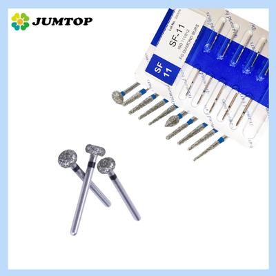 50 pz Frese Dentali ad Alta Velocità Turbina per Manipolo ad Alta Velocità Frese Diamantate Diamantate Lucidatura Preparazione del Dente Materiale per Dentista