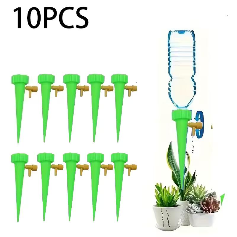 10PCS Self Watering Spikes for Plants, Automatic Drip Irrigation System, Adjustable Slow Release Watering Devices for Vacation & Travel