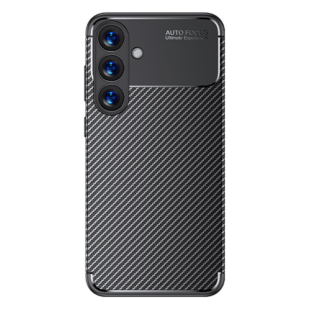 For Samsung Galaxy S25 Case Carbon Fiber Texture TPU Phone Cover Heat Dissipation