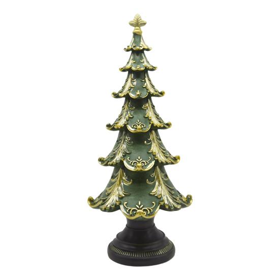 Yousheng Christmas Tree Tree Figurine Xmas Ornament Resin Snowy Tabletop Decor Elegant Holiday Centerpiece for for Home Living Room Bookshelf