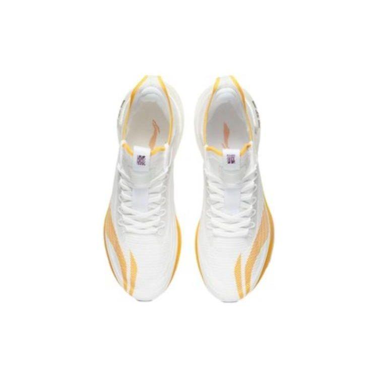 Li Ning Absolute Shadow Essential Knitted Reflective Low-Top Running Shoes Men sneakers White Orange ARRS003-1