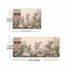 1Pcs Anti Fatigue Kitchen Rugs, Rabbits Flowers Print Waterproof Non-Slip Thick Cushioned Kitchen Mat Heavy Duty Comfort Standing Mat for Kitchen