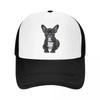 Custom Classic Unisex French Bulldog Trucker Hat Adult Frenchie Dog Adjustable Baseball Cap for Unisex Sun Protection Trucker Cap