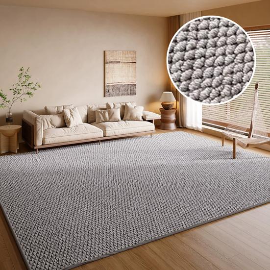 Woven Area Rug Non-Slip Faux Sisal Mat Rustic Boho Farmhouse Braided Rug