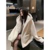 Winter Damen Fleece Mantel im koreanischen Stil, verdickt, lockere Passform, modisch, schlankmachende Baumwolljacke