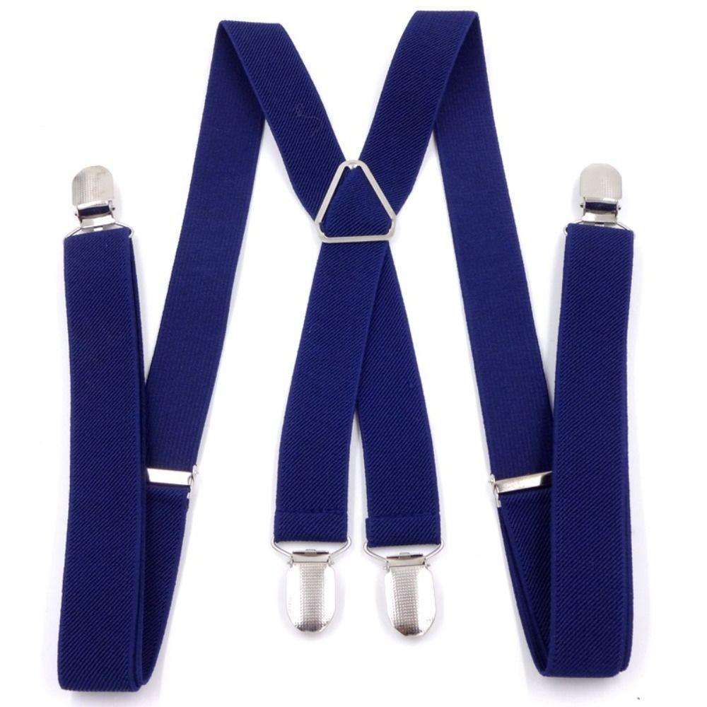 

2.5cm Wide Vintage Suspenders Adjustable Elastic Braces New Braces Suspenders Men Women Темно-синій