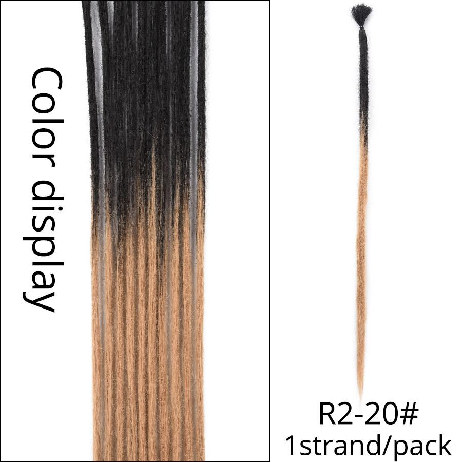Estensioni Dreadlock fatte a mano al 100% Moda Reggae Capelli 20 pollici Morbidi Dreadlock all'uncinetto Trecce Capelli Ombre Colore 5 Pz / lotto