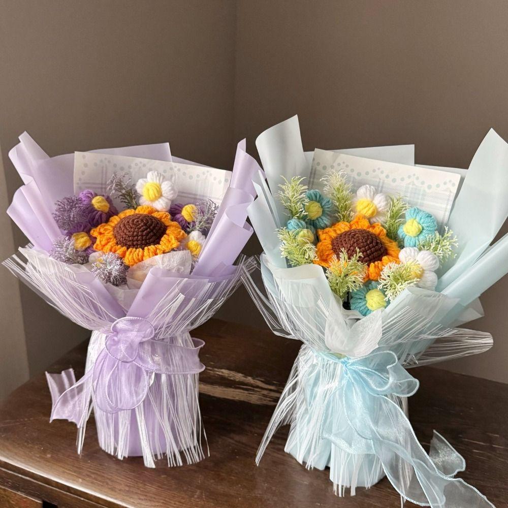 Gewebter Niedlicher Bär Blumenstrauß Lehrertag Muttertag Abschluss Valentinstag Geschenke