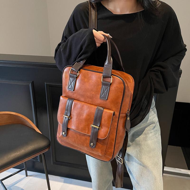 Retro Women's PU Backpack Student Schoolbag Campus Backpack