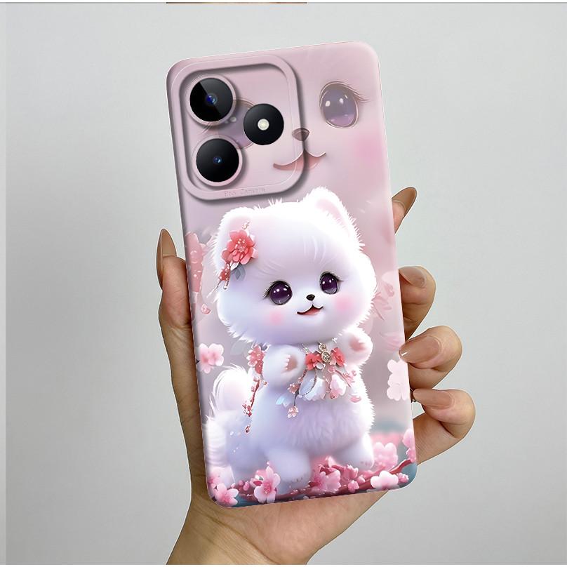 For Realme C51 C53 Case RMX3830 RMX3760 Shell Pretty Flower Full Back Cover for RealmeC51 C53 C61 C63 C 51 S Soft Silicone Funda