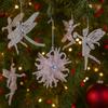 Glitter Christmas Tree Pendant Plastic Slightly Sticky Artificial Christmas Decoration Cartoon Candy Butterfly